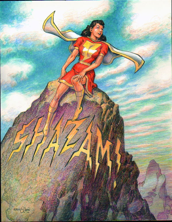 Mary Marvel Shazam Girl 1940s Style In Arthur Chertowskys Artist 7026